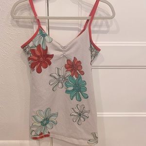 Lululemon floral workout top with built in bra